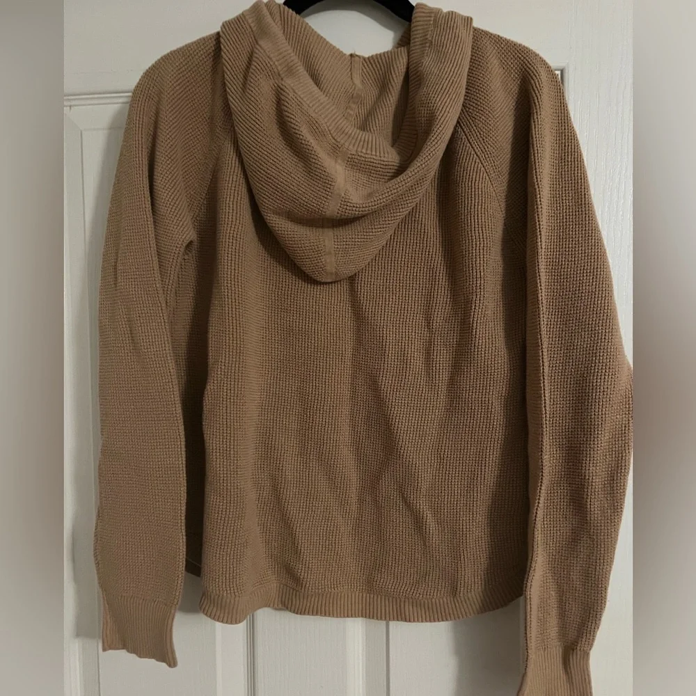 Ralph Lauren women’s tan waffle knit 100% cotton hoodie hooded sweater - Picture 4 of 7